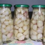 Garlic in glass jars