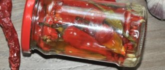 Hot pepper for the winter - recipe with photo