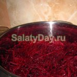 Classic winter salad with beets and carrots
